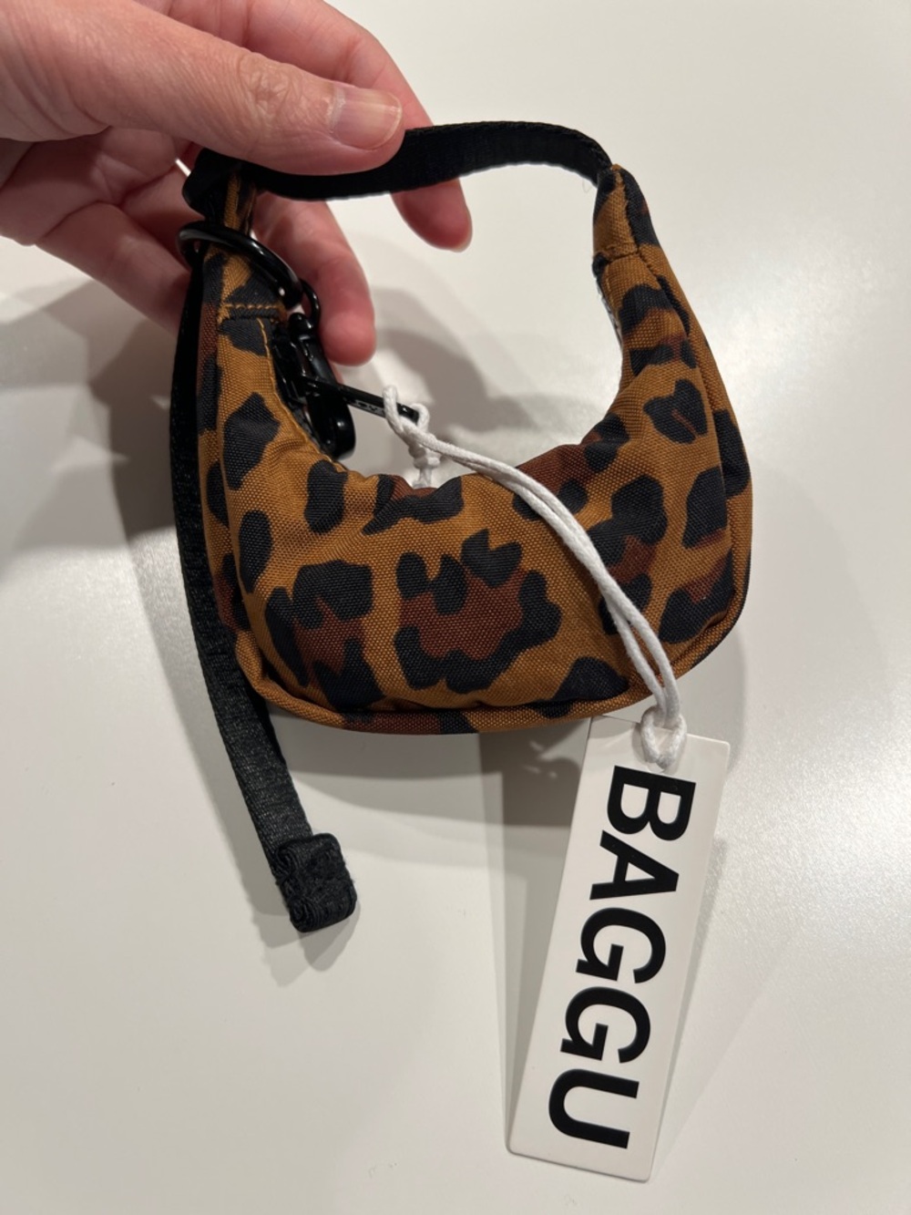BAGGU Leopard Print Mini Bag in Brown and Black